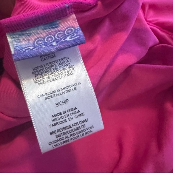 NWT Coco Rave Pink Purple Criss Cross One Piece Small Hot Pink Purple - Picture 8 of 9